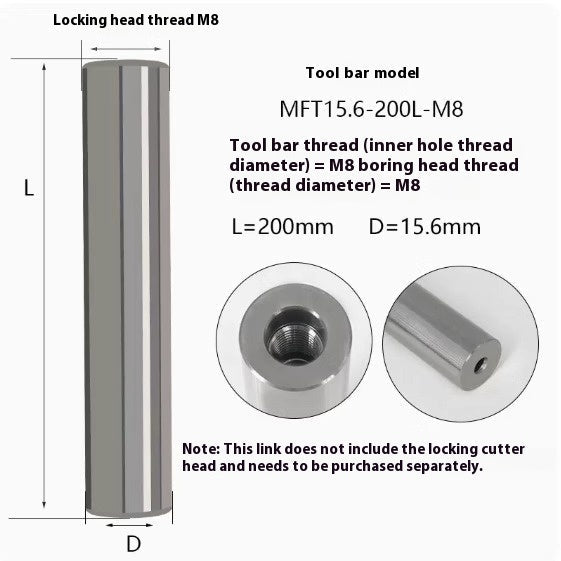 6034 MFT tungsten steel anti-vibration cutter shank lock tooth cutter shank high precision end milling cutter shank monolithic alloy interchangeable carbide head Shandong Denso Pricision Tools Co.,Ltd.